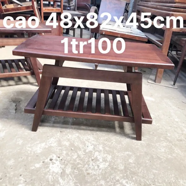 Bàn cafe gỗ dài cao 48x82x45cm