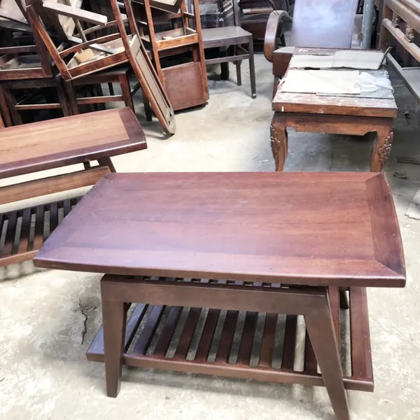Bàn cafe gỗ dài cao 48x82x45cm