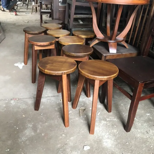 Ghế đôn gỗ mặt tròn