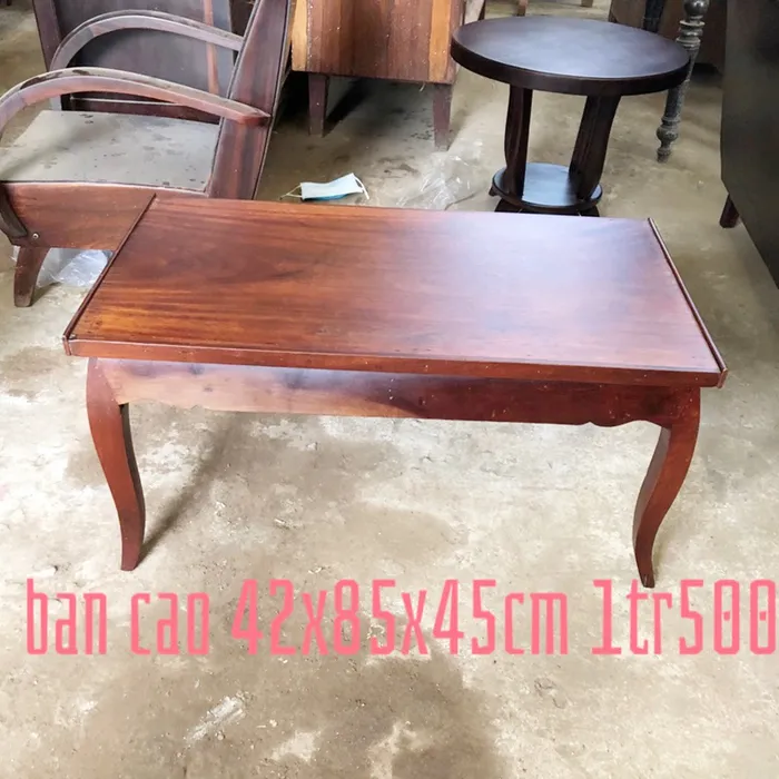 Bàn cafe gỗ dài cao 42x85x45cm