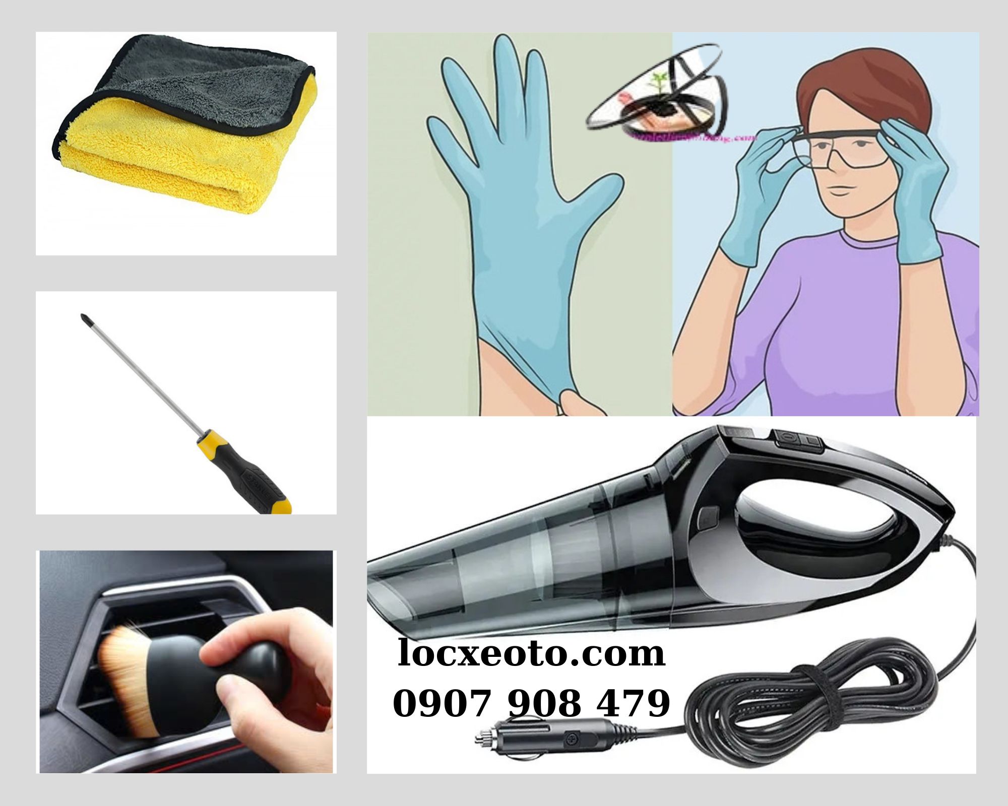 chuẩn bị dụng cụ cần thiết bắt đầu thay lọc gió điều hòa ô tô chuẩn bị dụng cụ cần thiết bắt đầu thay lọc gió điều hòa ô tô