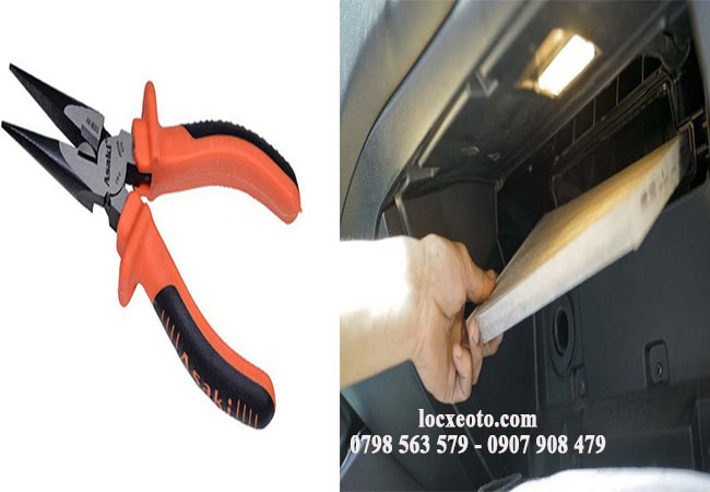 dùng kìm nhọn mở nắp hộp lọc gió lấy lọc ranger ra dùng kìm nhọn mở nắp hộp lọc gió lấy lọc ranger ra