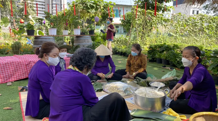 Ngày hội Gói bánh chưng bánh tét tại Vườn Hoa Thảo Điền dịp Xuân Nhâm Dần