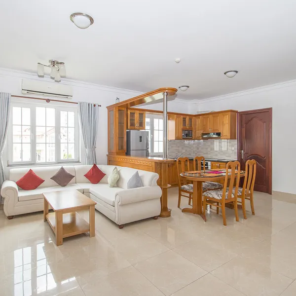 3-Bedroom Serivced Apartment with Balcony in Thao Dien | Brightly & Peaceful | Pool & Gym  