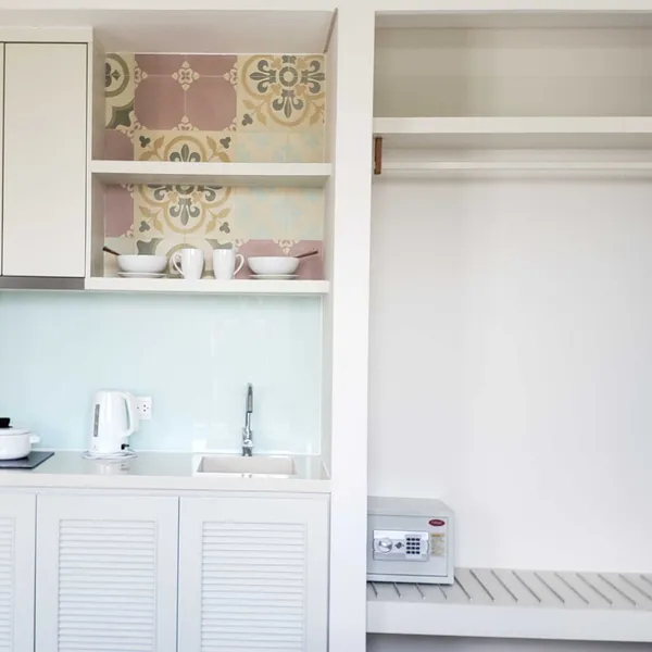 Pastel Studio | Binh Thanh | Balcony, kitchen, sofa & desk | Pool on the roof