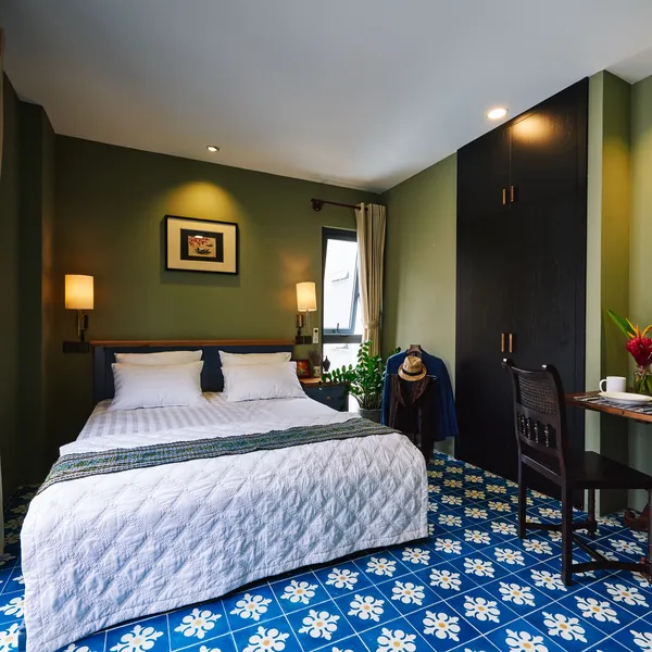 NEW ! Indochine Style Studio at the City center | High Floor |  Balcony + Windows