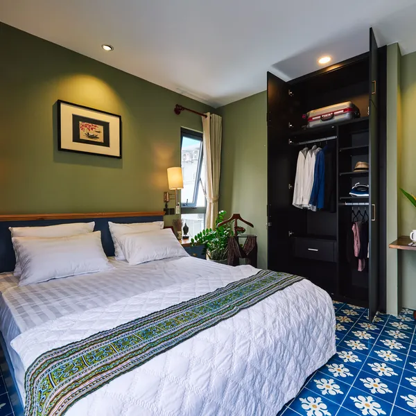NEW ! Indochine Style Studio at the City center | High Floor |  Balcony + Windows
