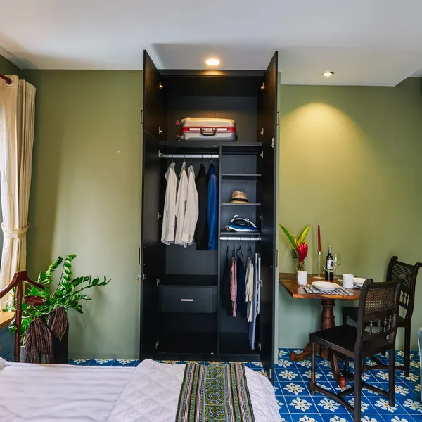 NEW ! Indochine Style Studio at the City center | High Floor |  Balcony + Windows