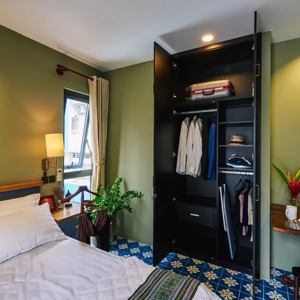 NEW ! Indochine Style Studio at the City center | High Floor |  Balcony + Windows
