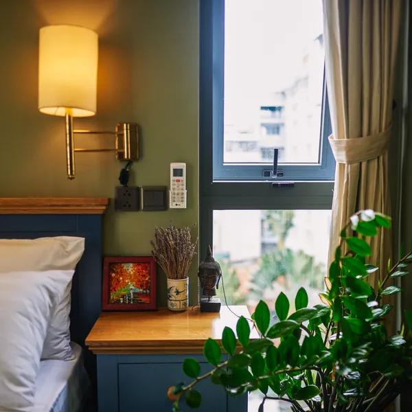 NEW ! Indochine Style Studio at the City center | High Floor |  Balcony + Windows