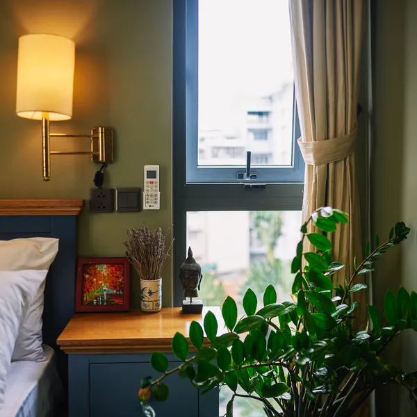 NEW ! Indochine Style Studio at the City center | High Floor |  Balcony + Windows