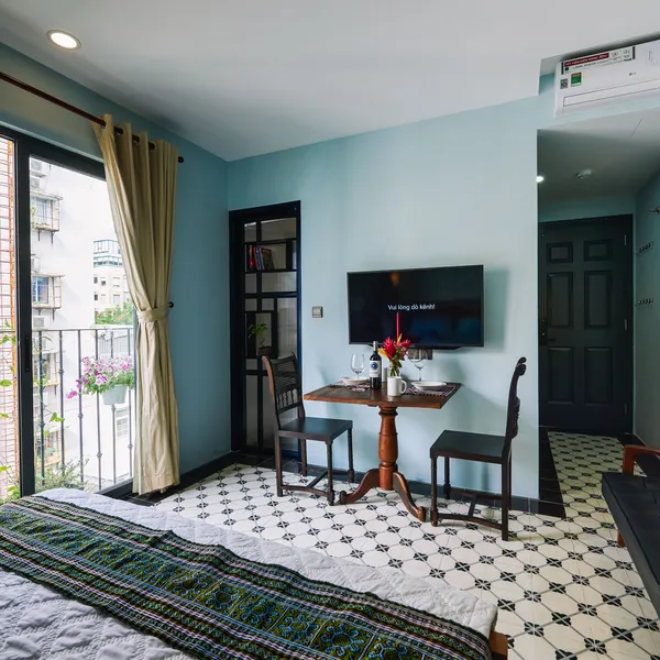NEW ! Indochine Style Studio at the City center | High Floor |  Balcony 