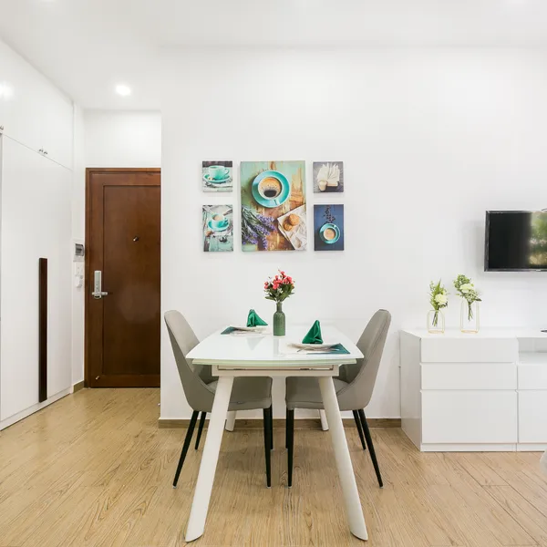 Bright Studio Serviced with balcony | Sofa | 40m2 | Pool & Gym