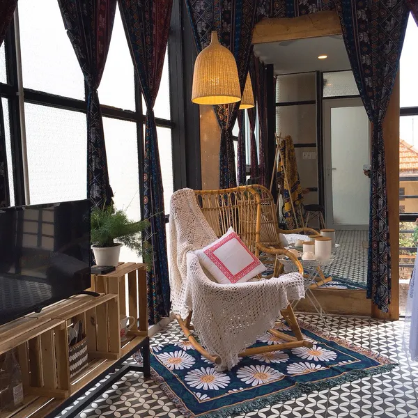 Boho Apartment Decor, city center, kichen on the balcony 