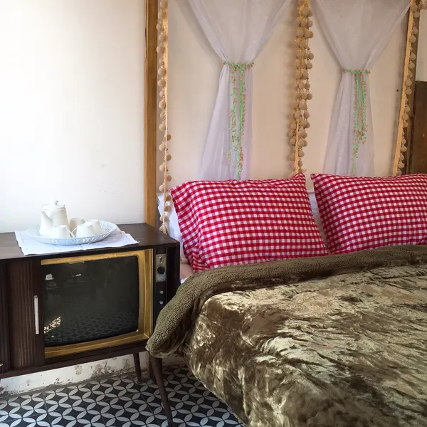 Boho Apartment Decor, city center, kichen on the balcony 