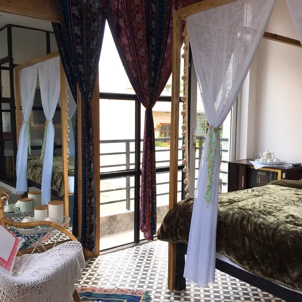 Boho Apartment Decor, city center, kichen on the balcony 