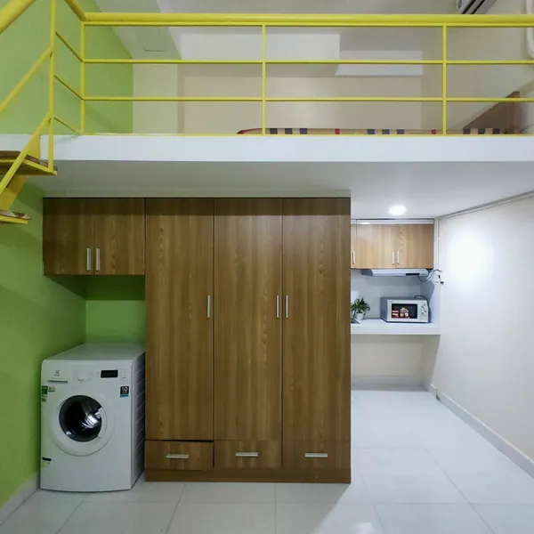 Loft Apartment for rent in binh thanh | Color Decoration | Fully Furnished | Private Washing Machine