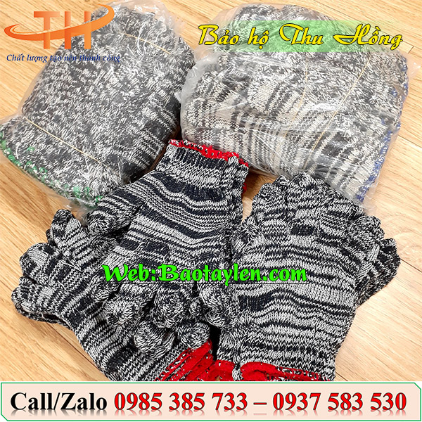 Địa chỉ cung cấp găng tay len muối tiêu lao động chất lượng Thu Hồng