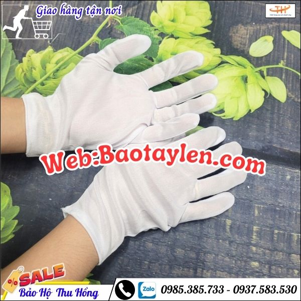 Bao tay vải thun T7 màu trắng Bao tay vải thun T7 màu trắng