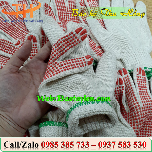 >Bao tay len phủ hạt nhựa PVC<