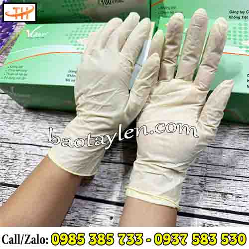Găng tay y tế vglove không bột đủ size, dễ đeo, dễ tháo Găng tay y tế vglove không bột đủ size, dễ đeo, dễ tháo