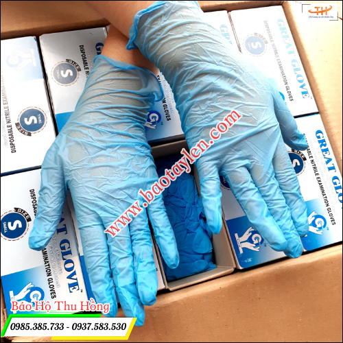 Găng tay y tế nitrile có bột. Găng tay y tế nitrile có bột.