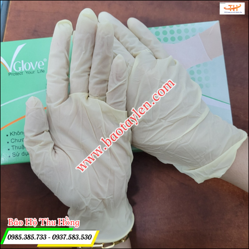 Găng tay y tế latex không bột. Găng tay y tế latex không bột.