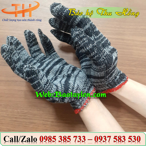 >Bao tay len bảo hộ màu muối tiêu<