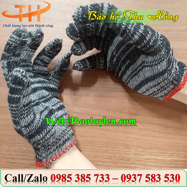 >Bao tay len muối tiêu sợi cotton< >Bao tay len muối tiêu sợi cotton<