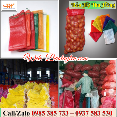 Bao tải lưới được sử dụng chứa đựng nhiều loại nông sản. Bao tải lưới được sử dụng chứa đựng nhiều loại nông sản.