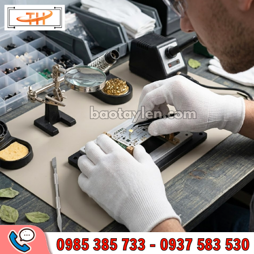 Sử dụng găng tay chống cắt màu trắng trong lao động Sử dụng găng tay chống cắt màu trắng trong lao động