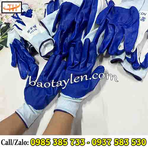 Găng tay phủ sơn xanh Găng tay phủ sơn xanh