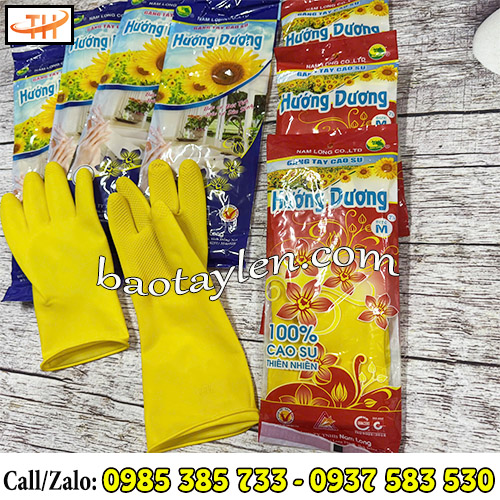 Găng tay cao su Hướng Dương cỡ ngắn và cỡ dài Găng tay cao su Hướng Dương cỡ ngắn và cỡ dài