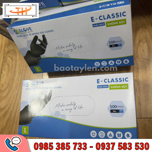 Găng tay Nitrile SSGlove đóng hộp 100 chiếc Găng tay Nitrile SSGlove đóng hộp 100 chiếc