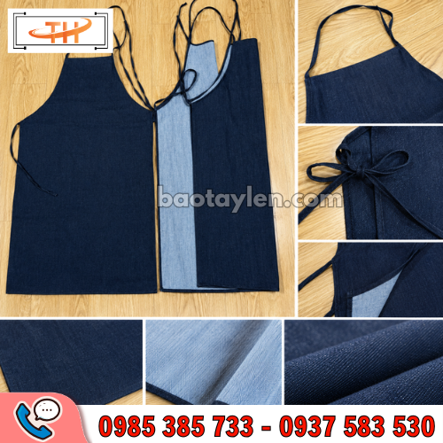 Chi tiết cận chất tạp dề vải jean Chi tiết cận chất tạp dề vải jean