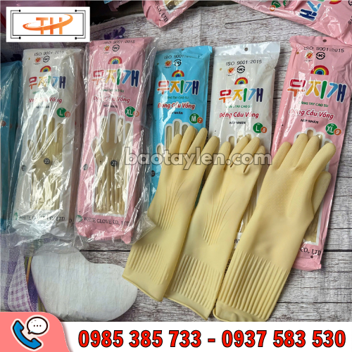Găng tay cao su Đông Cầu Vồng nếp nhăn đa dạng màu sắc Găng tay cao su Đông Cầu Vồng nếp nhăn đa dạng màu sắc