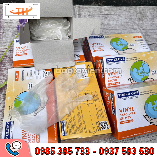 bao tay vinyl trong suốt đóng hốp 100 cái bao tay vinyl trong suốt đóng hốp 100 cái