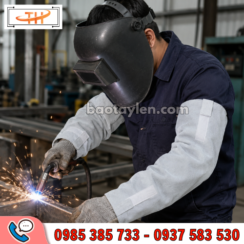 Ống tay da hàn chống tia lửa Ống tay da hàn chống tia lửa