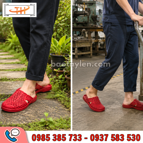 Dép tổ ong bít mũi màu đỏ phù hợp để sử dụng hằng ngày Dép tổ ong bít mũi màu đỏ phù hợp để sử dụng hằng ngày