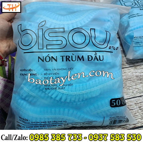 Nón con sâu trùm tóc bảo hộ y tế đóng gói kỹ lưỡng Nón con sâu trùm tóc bảo hộ y tế đóng gói kỹ lưỡng
