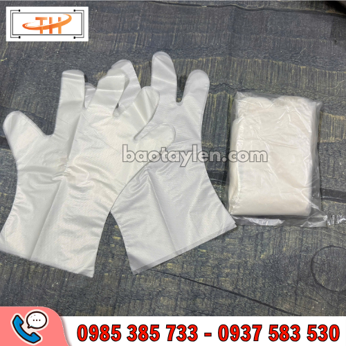 Găng tay nilon dùng 1 lần dễ đeo dễ tháo nhanh chóng Găng tay nilon dùng 1 lần dễ đeo dễ tháo nhanh chóng
