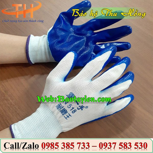 Găng tay phủ sơn xanh Găng tay phủ sơn xanh