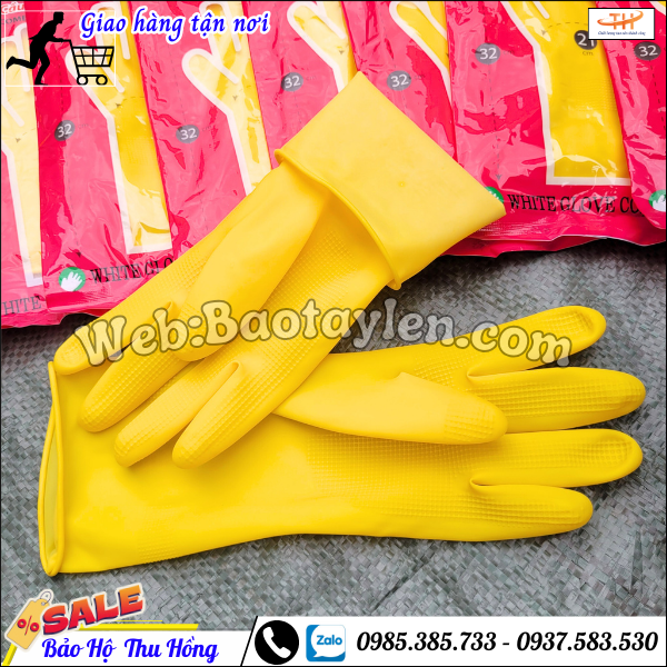 Găng tay cao su chống nước, chống trơn. Găng tay cao su chống nước, chống trơn.