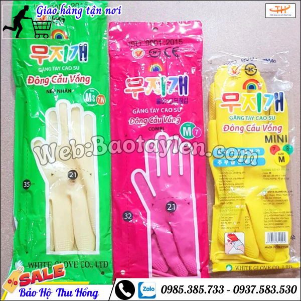 Găng tay cao su Đông Cầu Vồng đủ size, đủ màu giá rẻ. Găng tay cao su Đông Cầu Vồng đủ size, đủ màu giá rẻ.