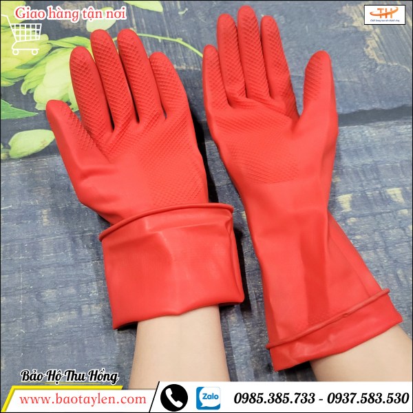 Găng tay cao su Hướng Dương dày dặn  Găng tay cao su Hướng Dương dày dặn