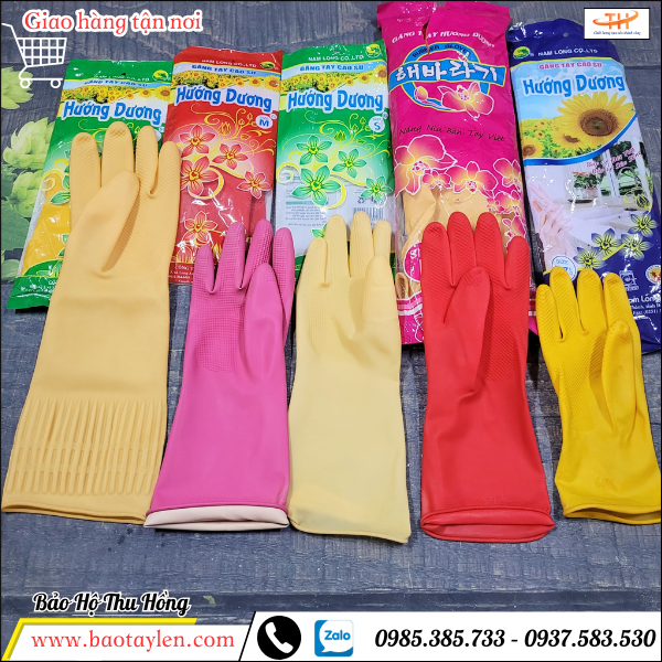 Găng tay cao su Hướng Dương đủ màu đủ cỡ  Găng tay cao su Hướng Dương đủ màu đủ cỡ
