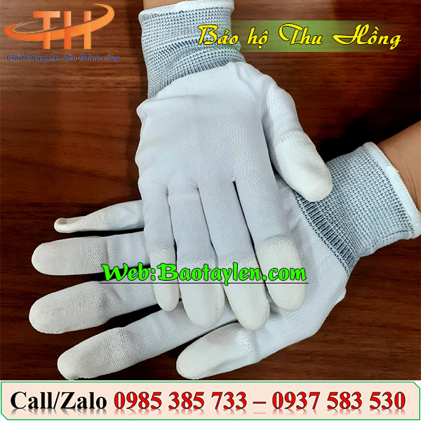Găng tay phủ PU đầu ngón chống tĩnh điện