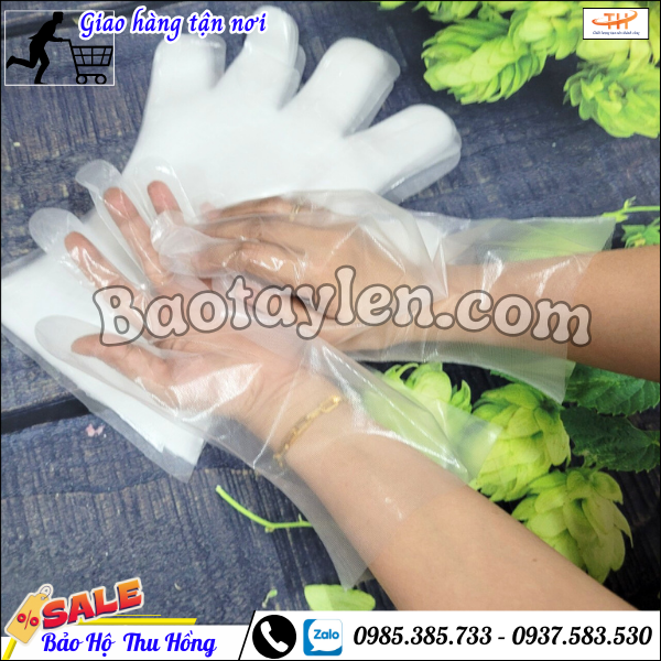 Găng tay nilon - bao tay xốp. Găng tay nilon - bao tay xốp.