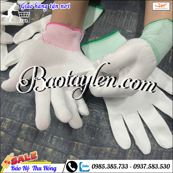 Bao tay lao động thun mỏng màu trắng. Bao tay lao động thun mỏng màu trắng.