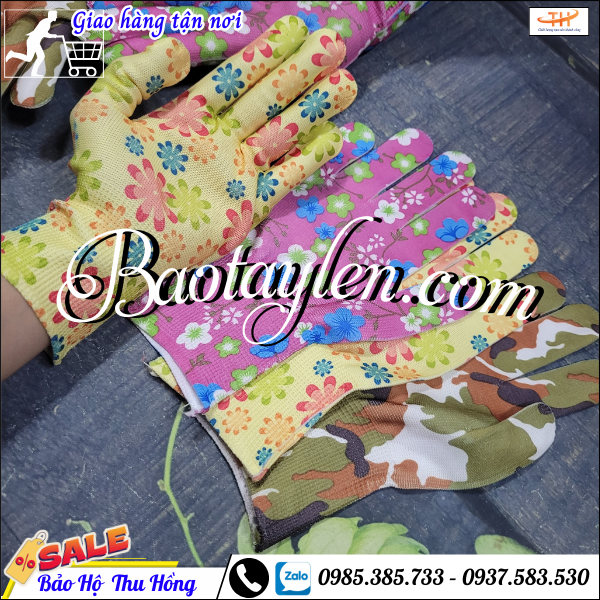 Bao tay lao động thun mỏng nhiều màu có họa tiết. Bao tay lao động thun mỏng nhiều màu có họa tiết.